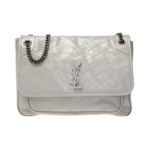 SAINT LAURENT Niki Кожа Хобо Сумка Цепь Сумка через плечо Сумка через плечо Большая Женская