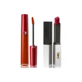 ARMANI Красная жидкая помада #405 + YSL Руж Pur Couture Lipstick #107