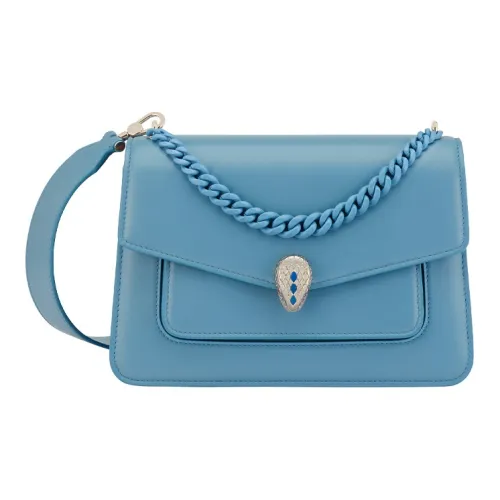 BVLGARI Serpenti Forever Овечья кожа Сумка через плечо Средняя Женская Синяя