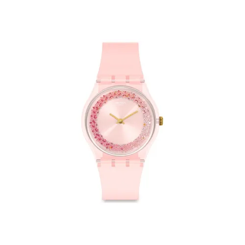 SWATCH OriginalsCollection Кварцевый механизм Женские часы 39,2 мм Розовый циферблат Часы Пластиковый корпус Часы Силиконовый ремешок
