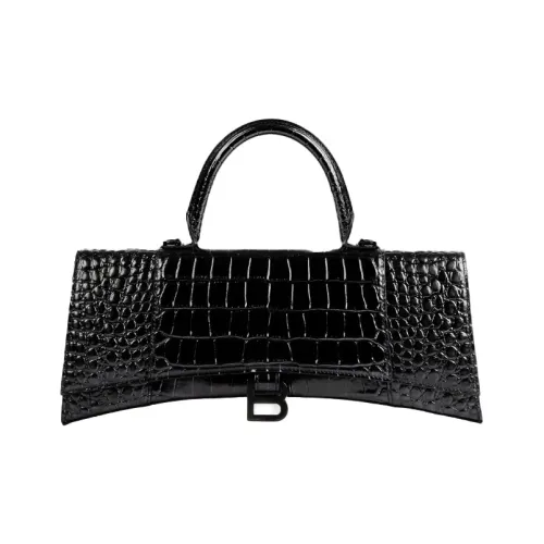 Balenciaga HOURGLASS Сумка через плечо из коровьей кожи женская черная