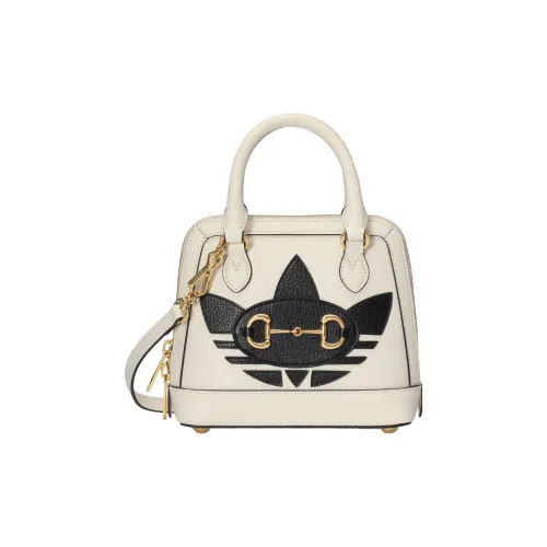 GUCCI Horsebit 1955 Кожа Сумка Мини Женская Белая