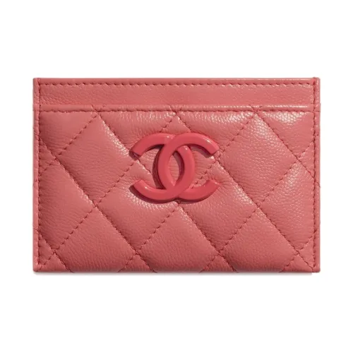 CHANEL Икорный коровья кожа держатель для карт унисекс кораллово-розовый