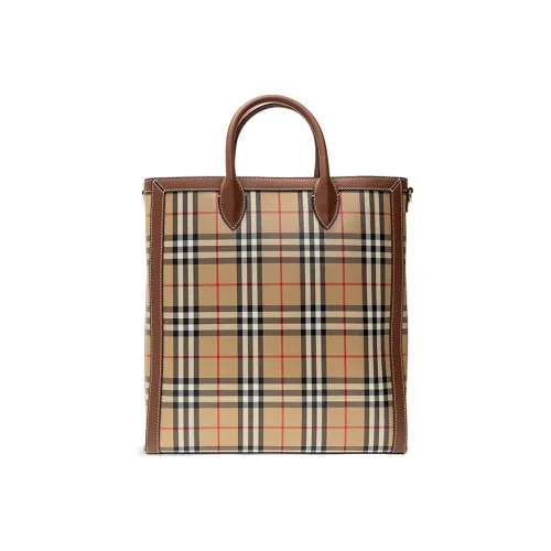 Burberry Сумка Tote из коровьей кожи Сумка для покупок Сумка через плечо Мужская Коричневая