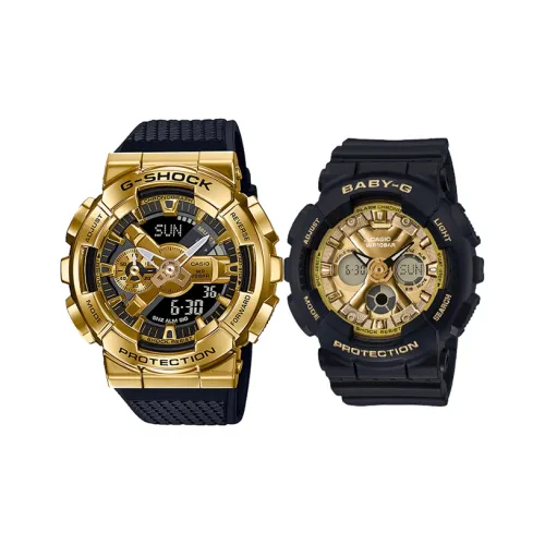 CASIO Collection Парные часы Коллекция GM BA Кварцевый механизм Часы Унисекс Черный циферблат GM 110G 1A9+BA 130 1A3ER