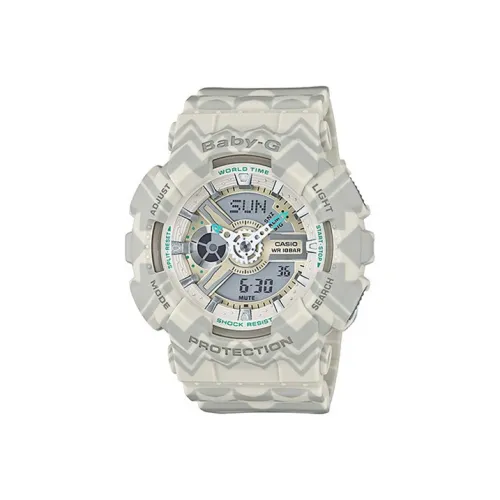 CASIO Baby G Theme Series Кварцевый механизм Смольный ремешок Часы Женские Белый циферблат