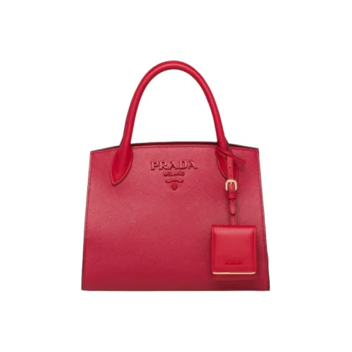 PRADA Saffiano кожа и телячья кожа через плечо сумка обычная женская красная