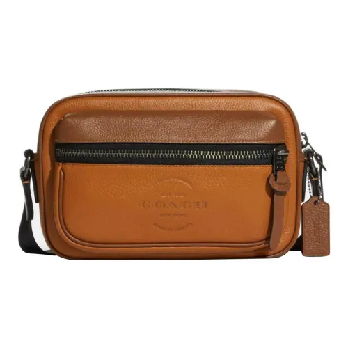 COACH Thompson Утонченный Каменная Кожа Camera Сумка Сумка через плечо Средняя Мужская Хаки