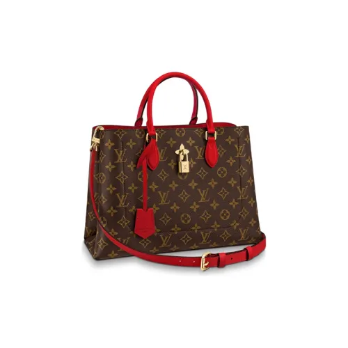 LOUIS VUITTON Flower Tote Покрытый холст Сумка через плечо Сумка Женская POPPY Красный