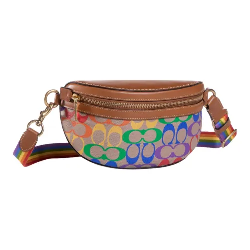 COACH Bethany Кожа Бананка Маленькая Женская Радужная Коричневая