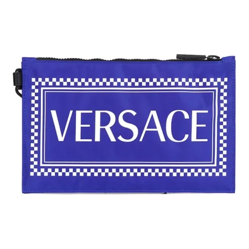 VERSACE Нейлоновый клатч среднего размера унисекс синий