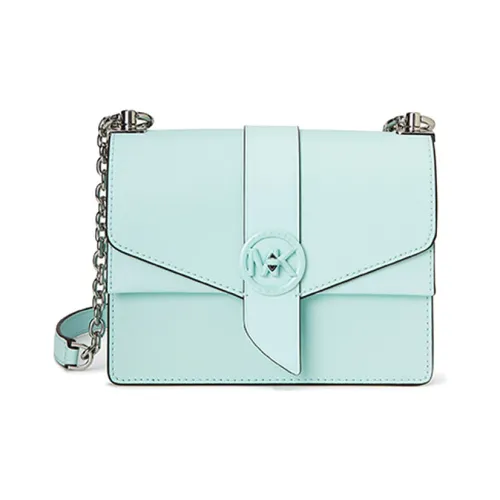 MICHAEL KORS MICHAEL KORS Handbag Collection Greenwich Коровья кожа Сумка через плечо Маленькая Женская Светло-синяя Зеленая