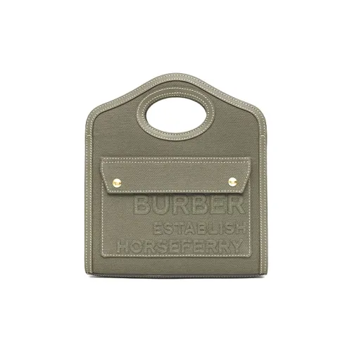 Burberry Horseferry Холст Тоут Сумка Сумка для покупок Карманная сумка Сумка через плечо Сумка мини Женская Зеленая