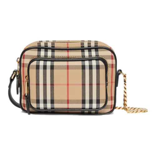 Burberry Винтаж Телячья кожа Комбинированная Camera Сумка Сумка через плечо Сумка на плечо Унисекс Архивный бежевый