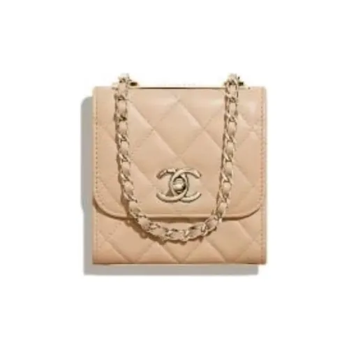 Chanel WOCTrendy CC Овчина Сумки через плечо Мини Женские Бежевый Телесный
