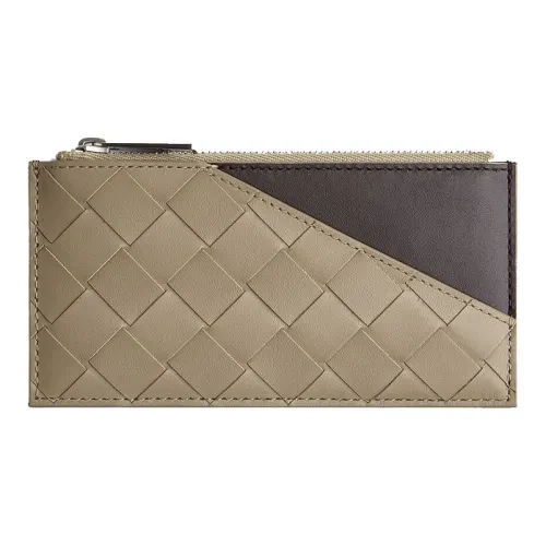 Bottega Veneta Кожа Держатель для карт кошелек Мужской Шоколадно-коричневый Тауповый