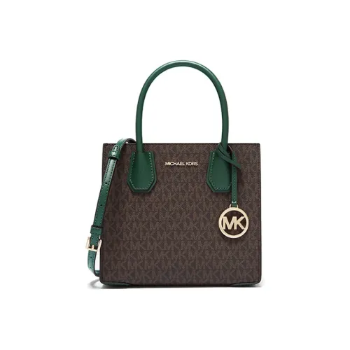 MICHAEL KORS Mercer Коровья кожа Аккордеонная сумка Сумка Сумка через плечо Сумка через плечо Средний Женская Темно-коричневый и Зеленый