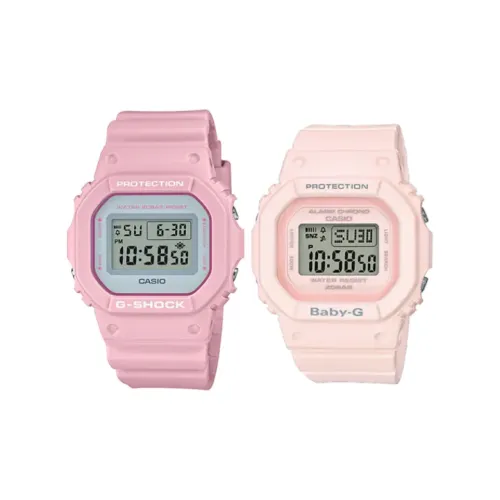 CASIO Кварцевый механизм Унисекс Парные часы Коллекция DW BGD Часы 48,9 мм*42,8 мм*13,4 мм Розовый