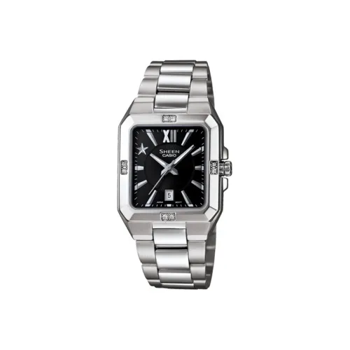 CASIO SHEEN Кварцевый механизм Часы Женские Черный циферблат