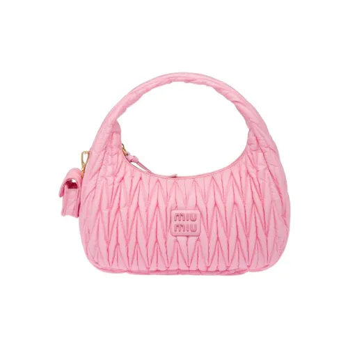 MIU MIU Matelassé Ткань Плечевая Сумка Сумка Женская Розовая