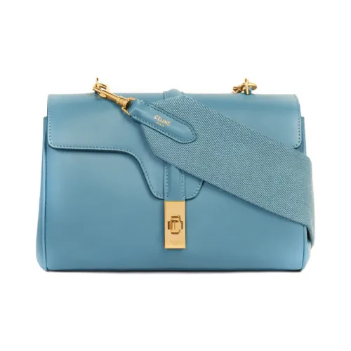 CELINE 16 Soft Гладкая коровья кожа Сумка Сумка через плечо Женская Джинсовый синий