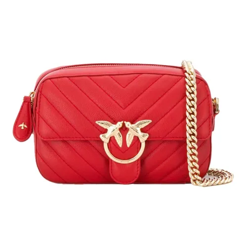 PINKO Quilt Кожа Сумка через плечо Маленькая Женская Красная