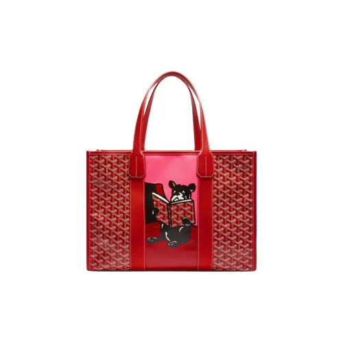 GOYARD Villette Холст и Кожа Тоут Сумка Сумка для покупок Сумка Унисекс Красная