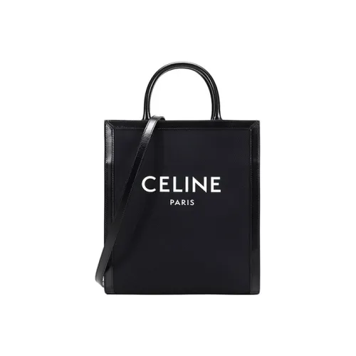 CELINE Сумка с тканью и коровьей кожей аккордеонная сумка тоут сумка для покупок сумка через плечо унисекс черный
