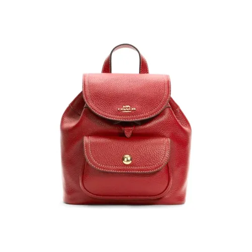 COACH Pennie Кожа Рюкзак Маленький Женский Бордовый