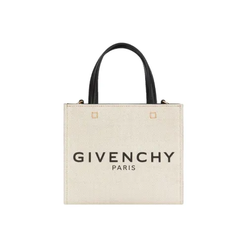 Givenchy Canvas с Linen Tote Bag Shopping Bag Shoulder Bag Crossbody Bag Mini Women's Beige Black