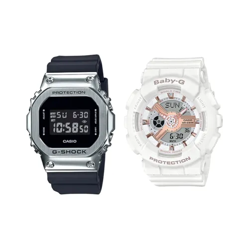 CASIO Парные часы Коллекция GM BA Коллекция Кварцевый механизм Часы Унисекс Черный циферблат GM 5600 1+BA 110RG 7AER