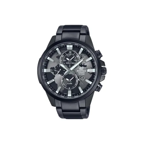 CASIO EDIFICE Collection Кварцевый механизм Металлический ремешок Часы Мужские Черный циферблат