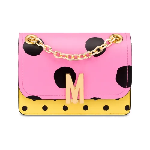 MOSCHINO Сумка через плечо из коровьей кожи женская розовая желтая