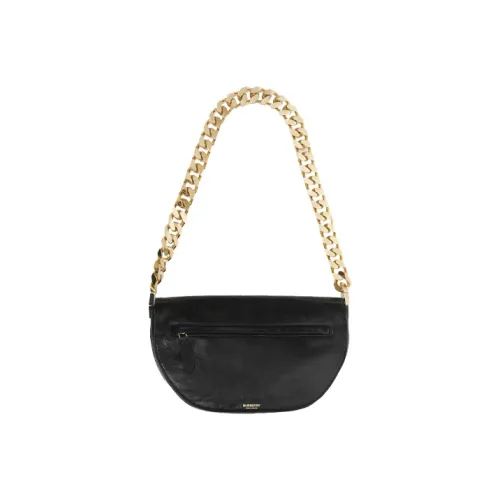 Burberry OLYMPIA Lambskin Плечевая сумка сумка-полумесяц сумка сумка через плечо средний размер женский черный