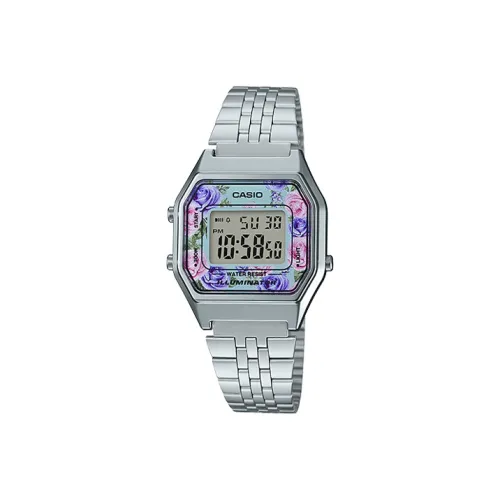 CASIO Vintage Collection L Циферблат с цифровым дисплеем Кварцевый механизм Ремешок из нержавеющей стали Женские часы Серый циферблат