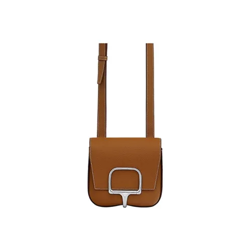 HERMES Della Cavalleria Epsom Телячья кожа Сумка через плечо Мини Женская Золотая