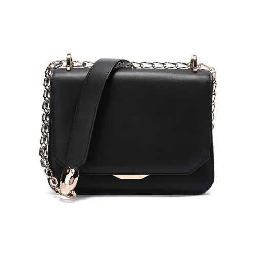 BVLGARI SERPENTI Корова Кожа Плечевая Сумка Стандартная Женская Черная