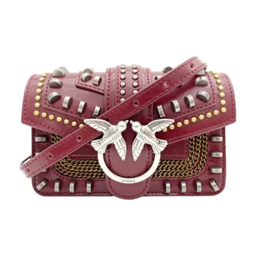 PINKO SIMPLY Телячья кожа Bird Сумка Swallow Сумка Сумка через плечо Маленькая Женская Красная