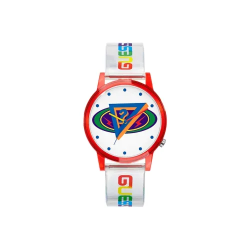GUESS Наручные часы Кварцевый механизм Силиконовый ремешок Белый циферблат Унисекс