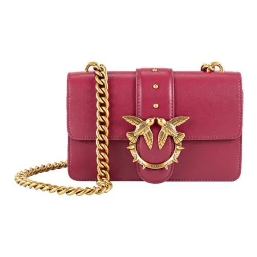PINKO SIMPLY Коровья кожа Swallow Сумка Через плечо Одно плечо Сумка Обычный Женский Темно-красный