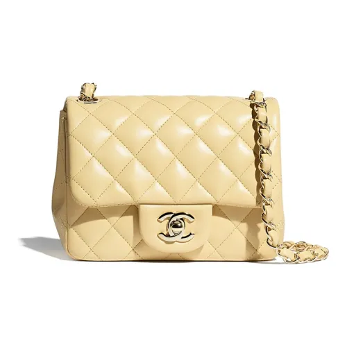 CHANEL Classic Flap CF Lambskin Сумка через плечо Мини Женская Желтая