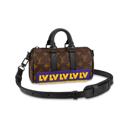 LOUIS VUITTON Keepall Холст и Кожа Комбинированная Сумка Сумка через плечо Сумка через плечо Мини Мужская Коричневая
