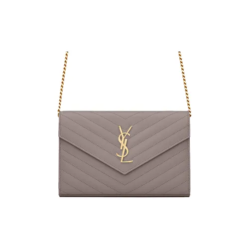 SAINT LAURENT MONOGRAM LEATHER Цепочка Кошелек Сумка через плечо Женская