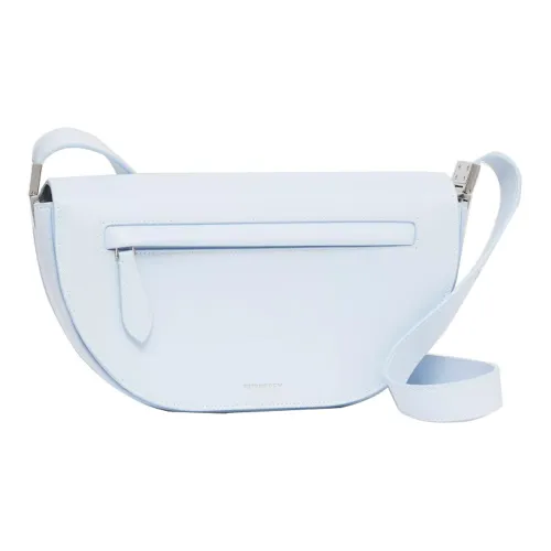 Burberry Телячья кожа Плечевая сумка Сумка-полумесяц Портативная сумка через плечо Женская сумка через плечо Светло-синий