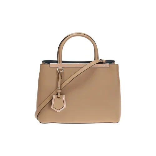 FENDI Текстурированная телячья кожа сумка-тоут одно плечо женская бежевая