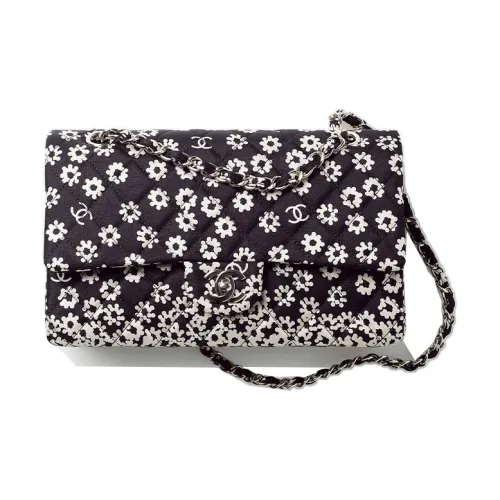 CHANEL Classic Flap CF Шерстяная Сумка через плечо Женская Черная