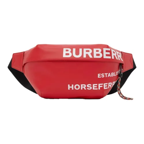 Burberry Horseferry Холст Сумка через плечо Бананка Сумка через плечо Мужская Красная Белая