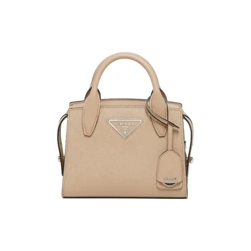 PRADA Saffiano кожа через плечо сумка маленькая женская бежевая