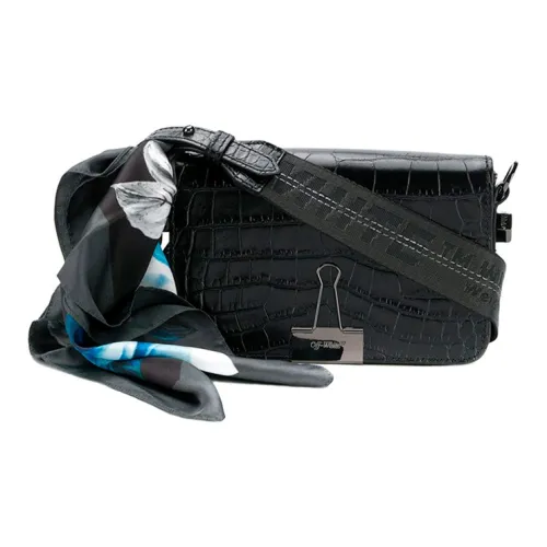 Off Белый Кожа Сумка через плечо Сумка на плечо Женская Черная