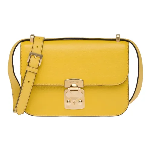 MIU MIU Madras Мягкая овчина кожа сумка через плечо женская солнечный желтый